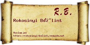 Rokosinyi Bálint névjegykártya